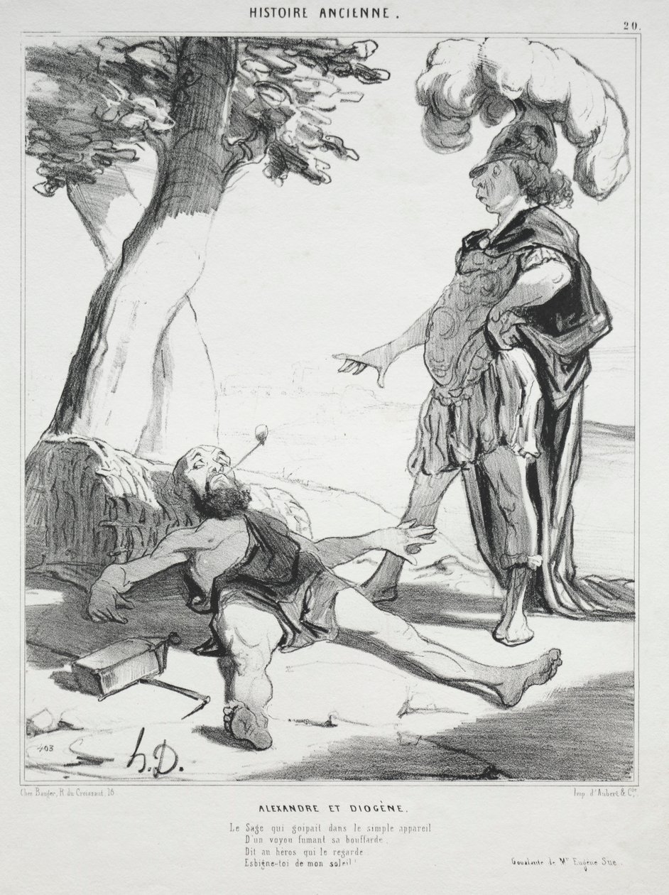 Ancient History, plade 20: Alexander og Diogenes, 14. august 1842. af Honoré Daumier
