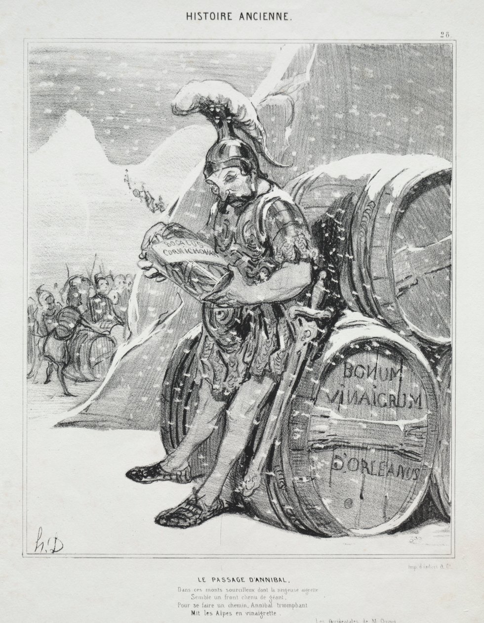 Ancient History, plade 28: The Passage of Hannibal af Honoré Daumier