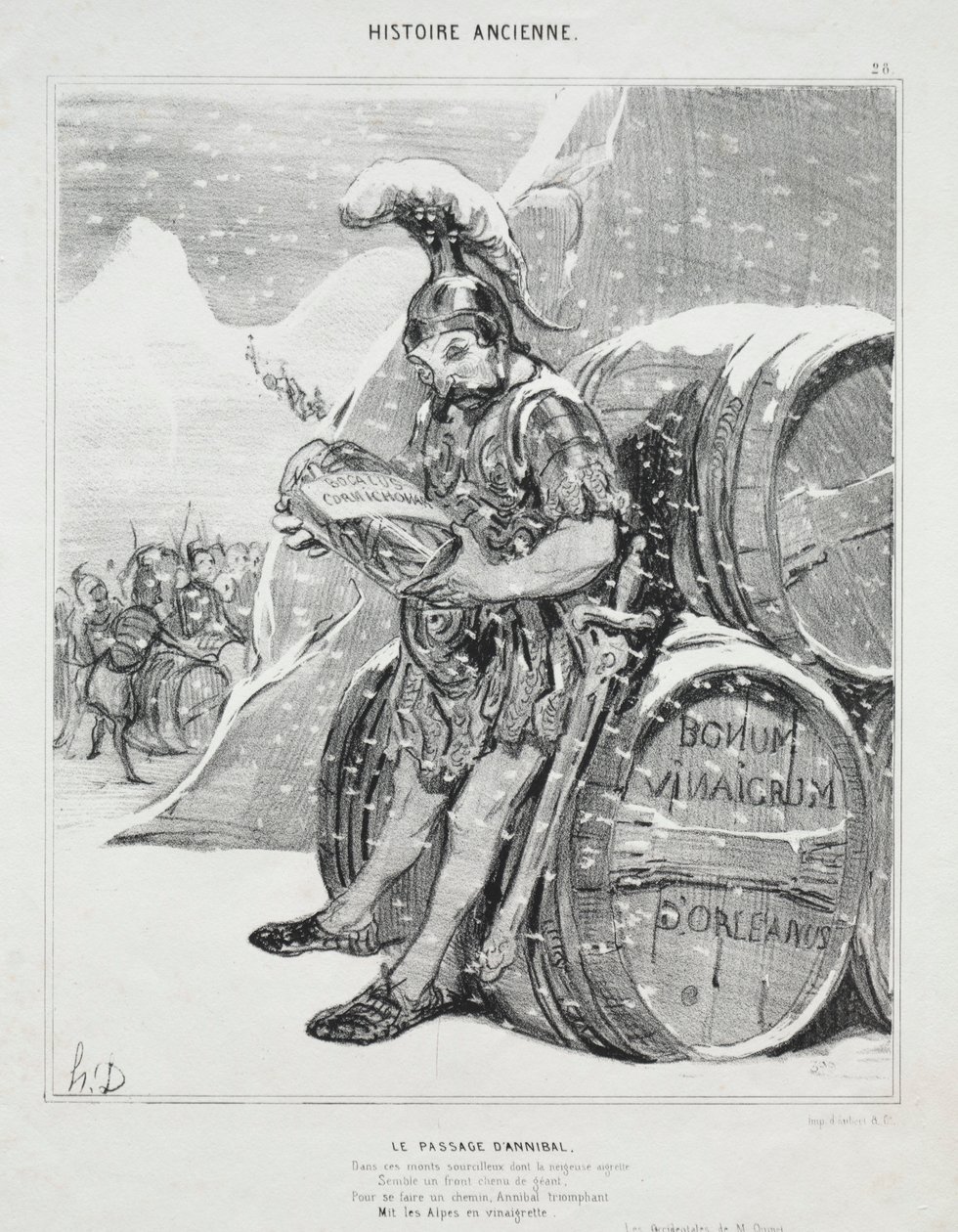Ancient History, plade 28: The Passage of Hannibal, 6. oktober 1842. af Honoré Daumier