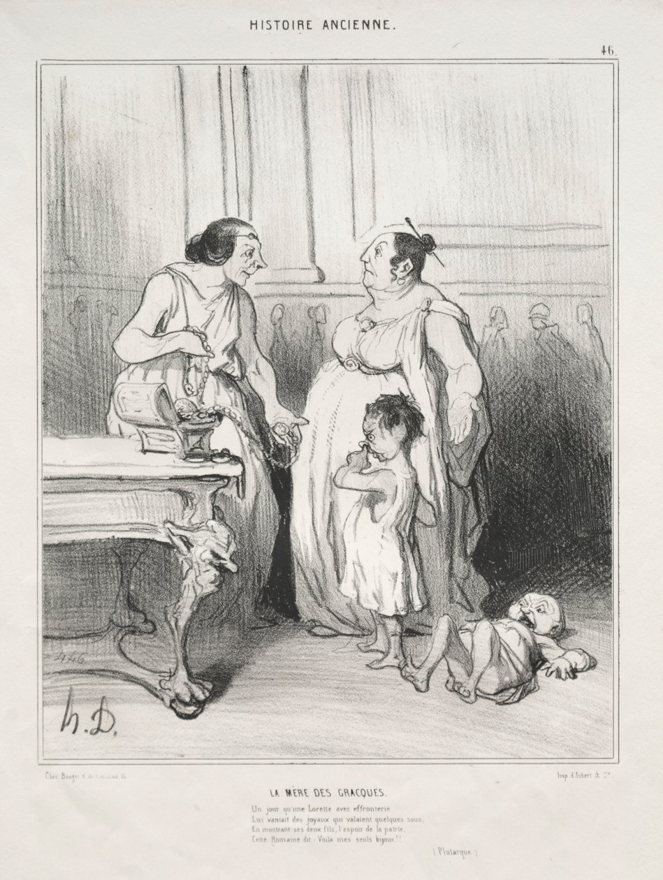 Ancient History, plade 46: The Mother of the Gracchi, 1842. af Honoré Daumier