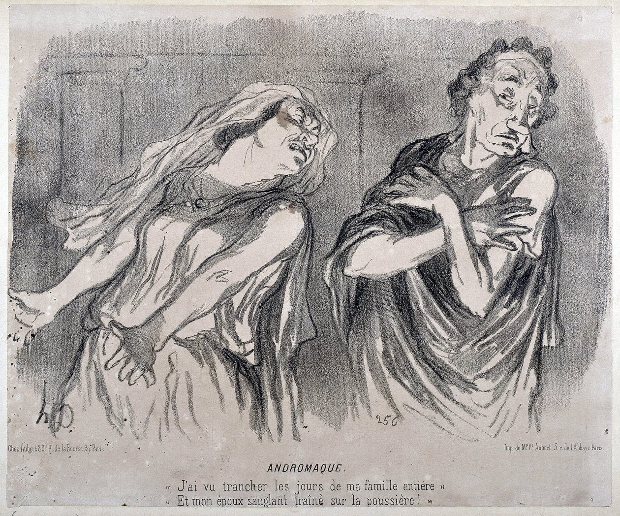 Andromaque-gravering af Honore Daumier (1808-1879) i ""Le Charivari""". Palais Longchamp, Museum for Fine Arts i Marseille. af Honoré Daumier