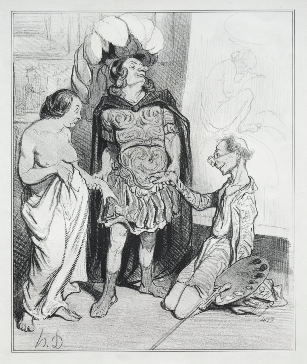 Apelles og Campaste af Honoré Daumier