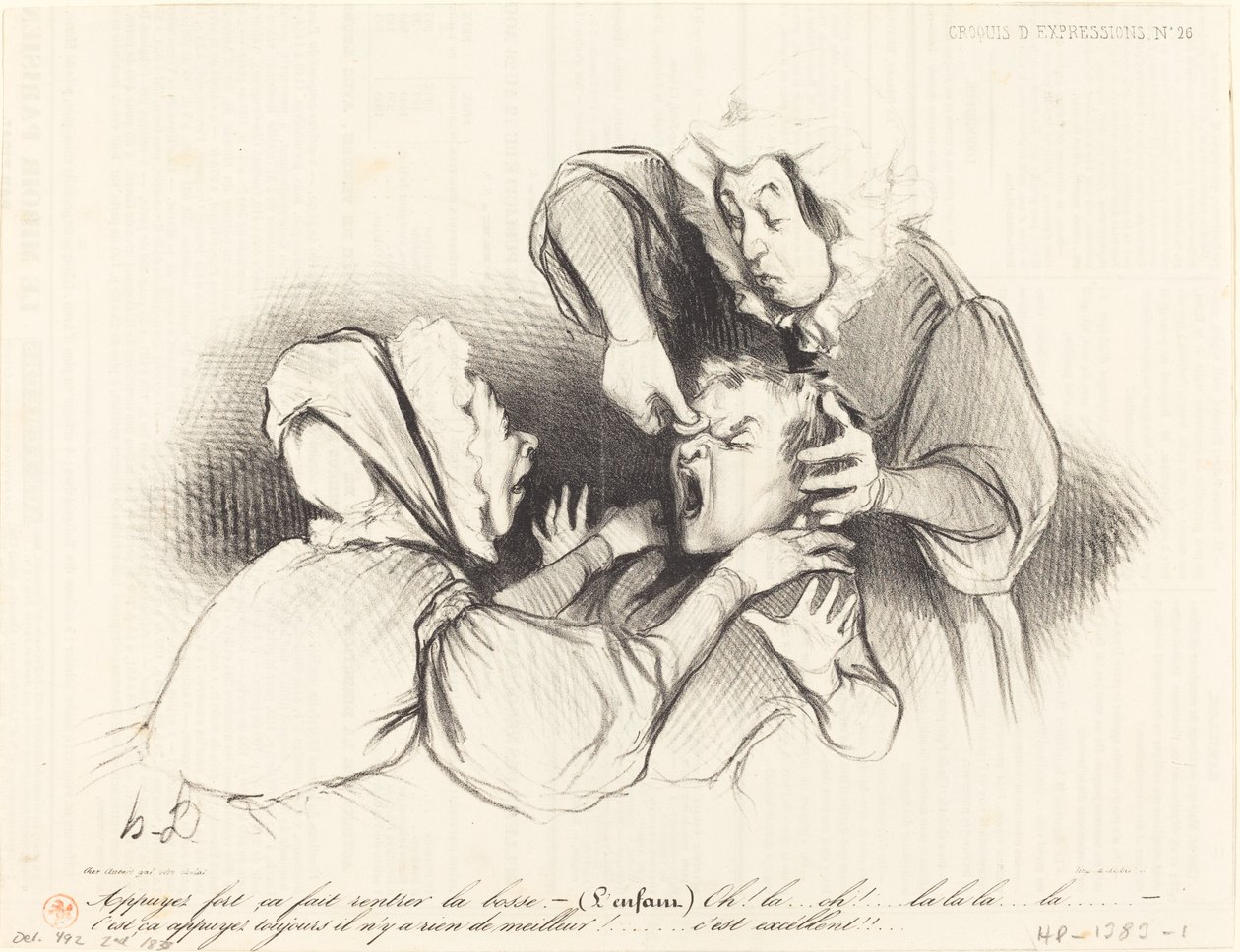 Tryk hårdt, det får bumpen til at gå ind... af Honoré Daumier