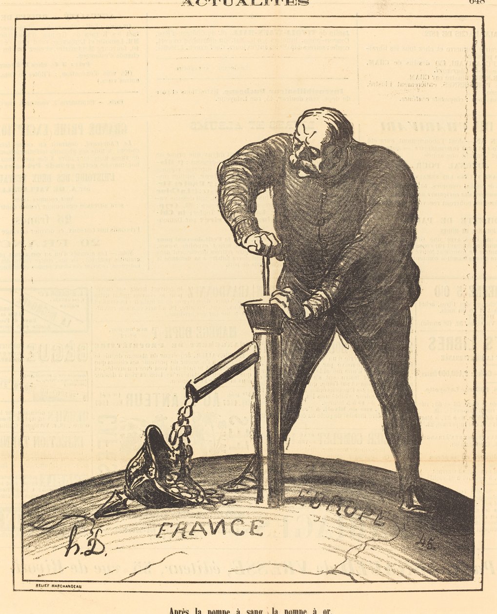 Efter blodpumpen, guldpumpen af Honoré Daumier