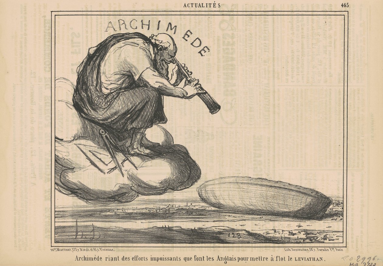 Arkimedes griner af anstrengelserne... af Honoré Daumier