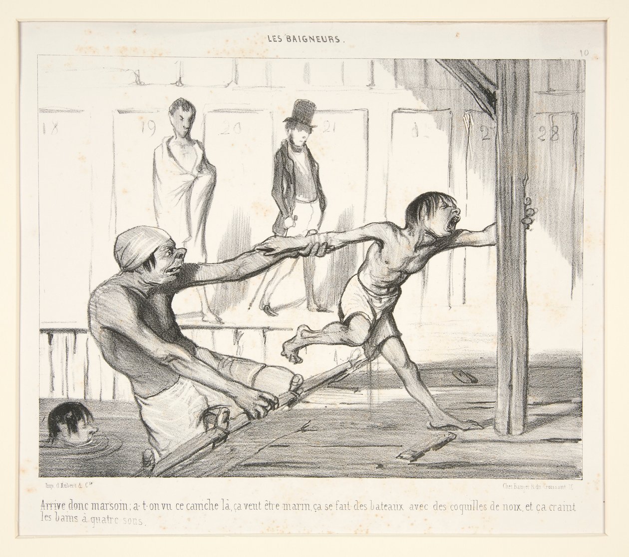 Så kommer Marsoin; har vi set den puddel der, den vil være sømand, den laver både af valnøddeskaller, og den frygter skillingsbade, af Honoré Daumier
