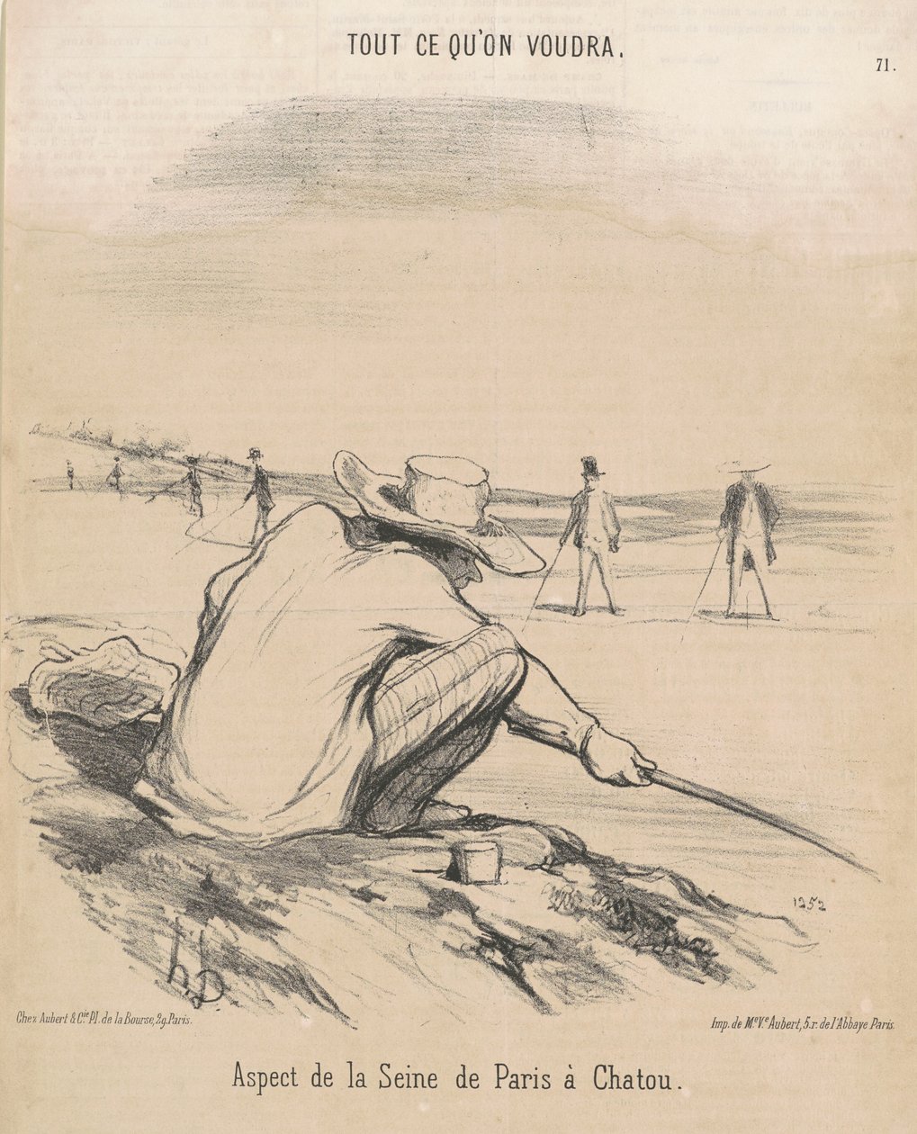 Aspekt af Seinen fra Paris til chatou af Honoré Daumier