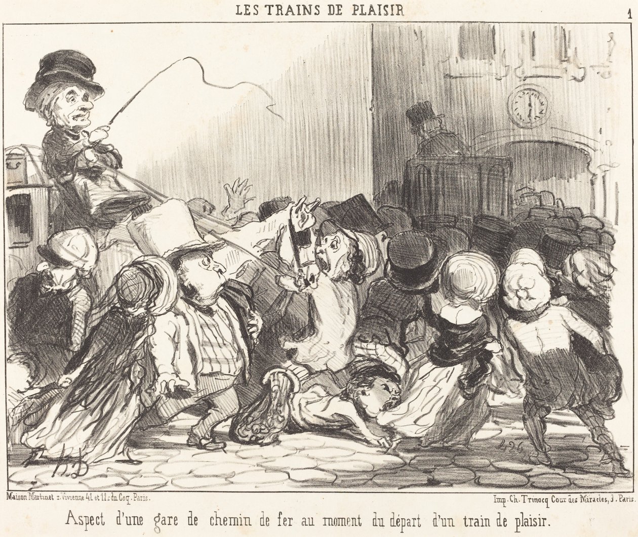 Udseende af en jernbanestation... af Honoré Daumier