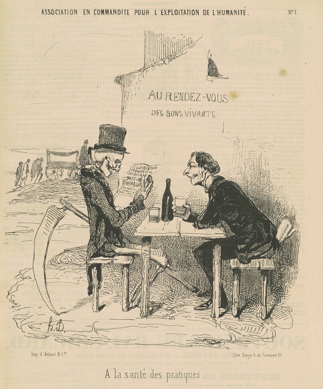 Begrænset forening for udsættelse af menneskeheden for praksissers sundhed af Honoré Daumier