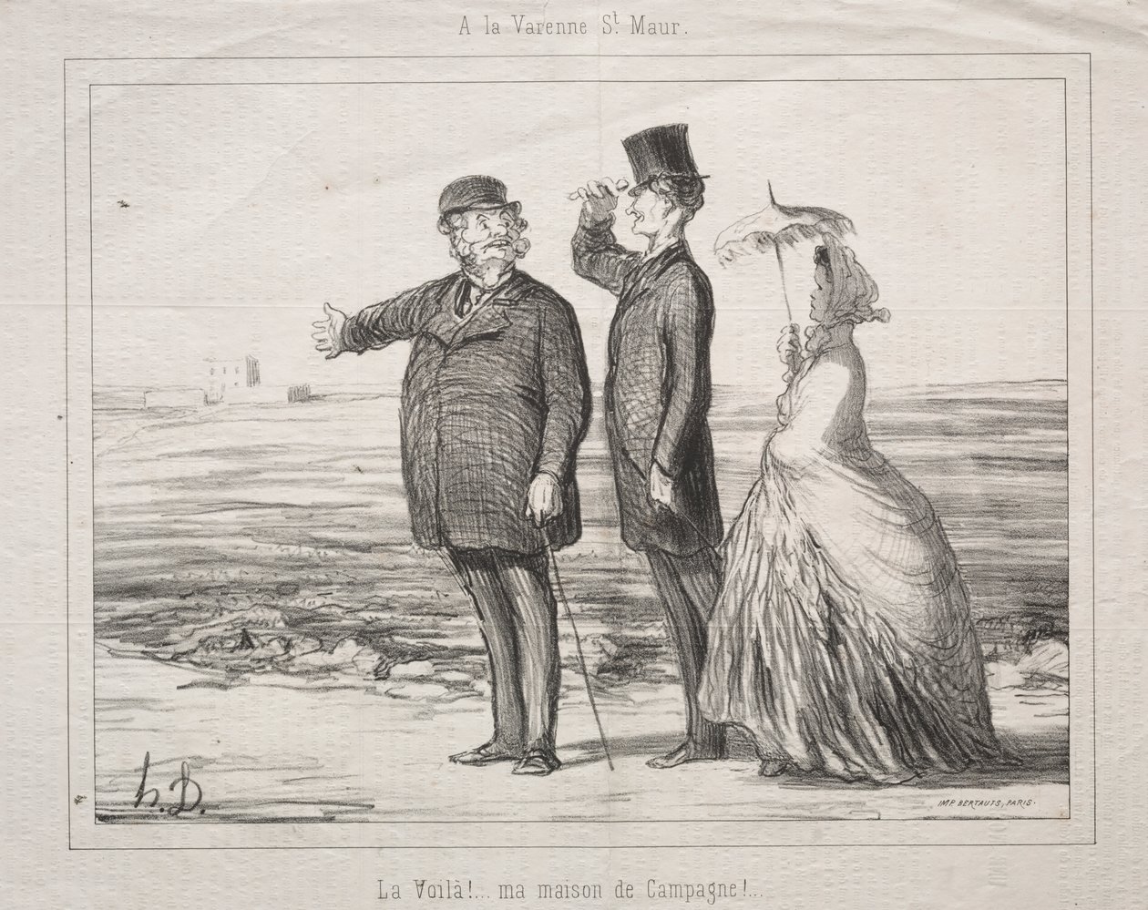 Hos Varenne-Saint-Maur: Se! Her er det, mit hus på landet! af Honoré Daumier