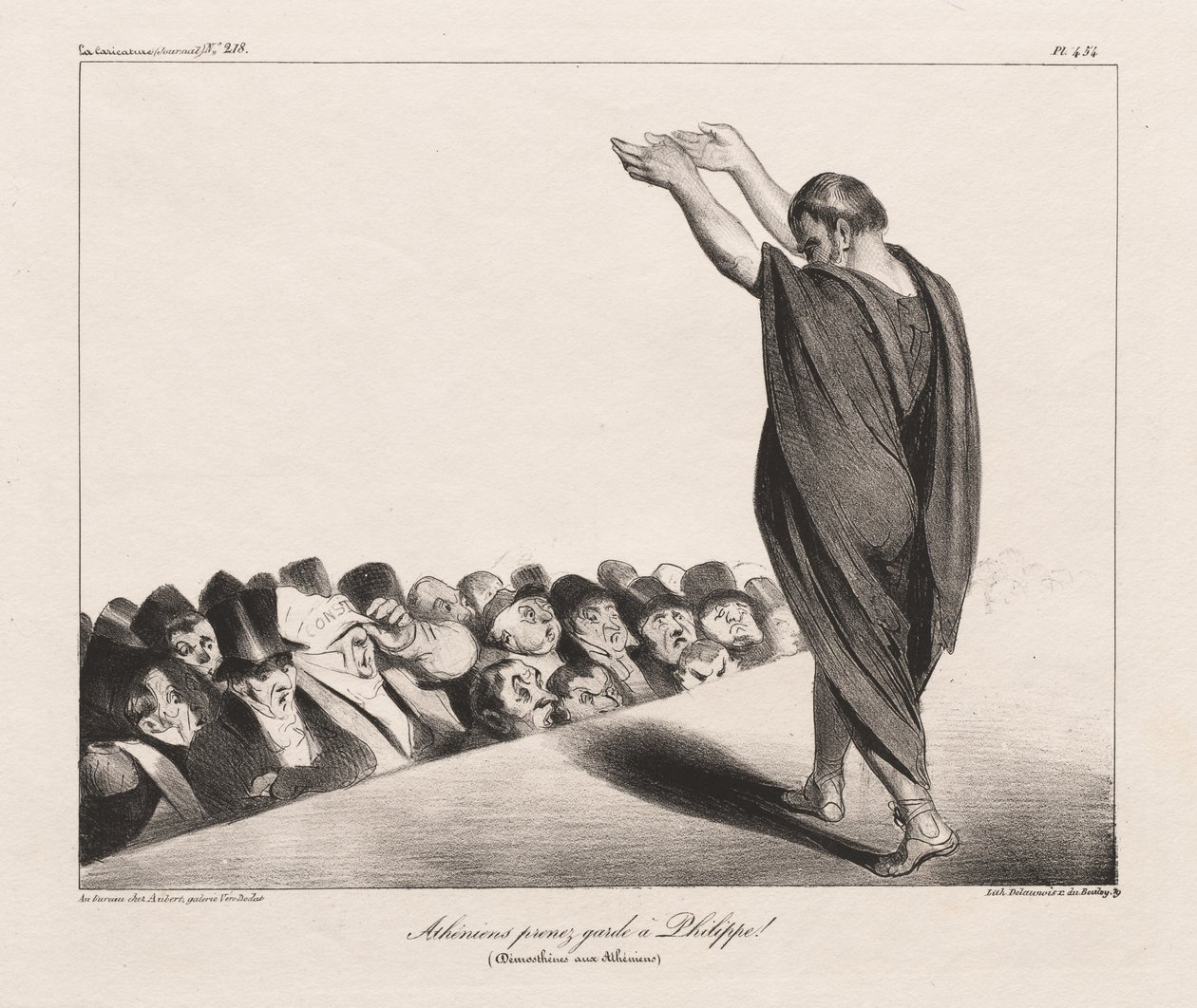 Athenerne Pas på Philip! (Demosthenes til athenerne) af Honoré Daumier