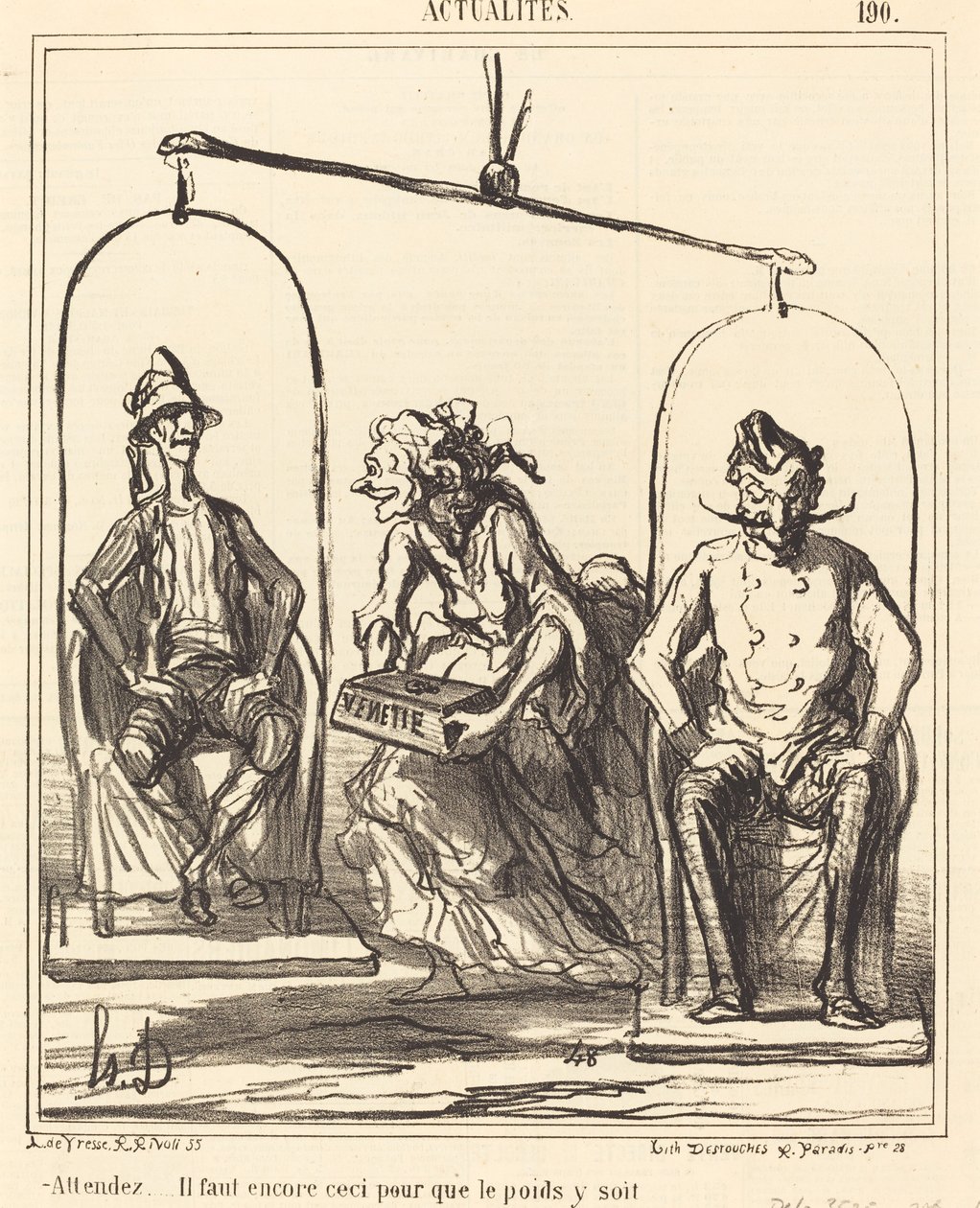 Vent...vi har stadig brug for det her... af Honoré Daumier