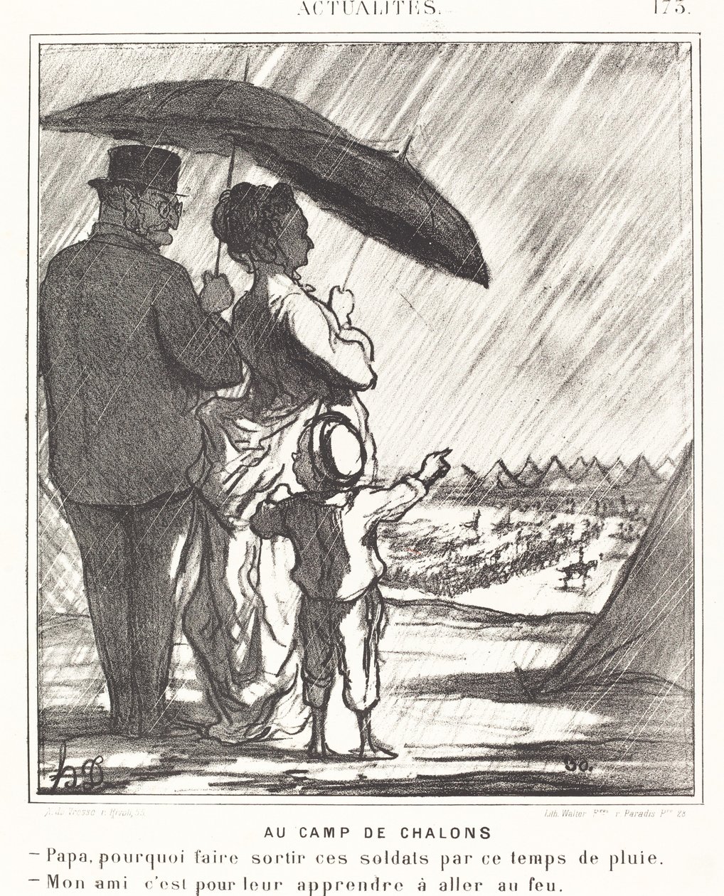 På Camp de Chalons af Honoré Daumier