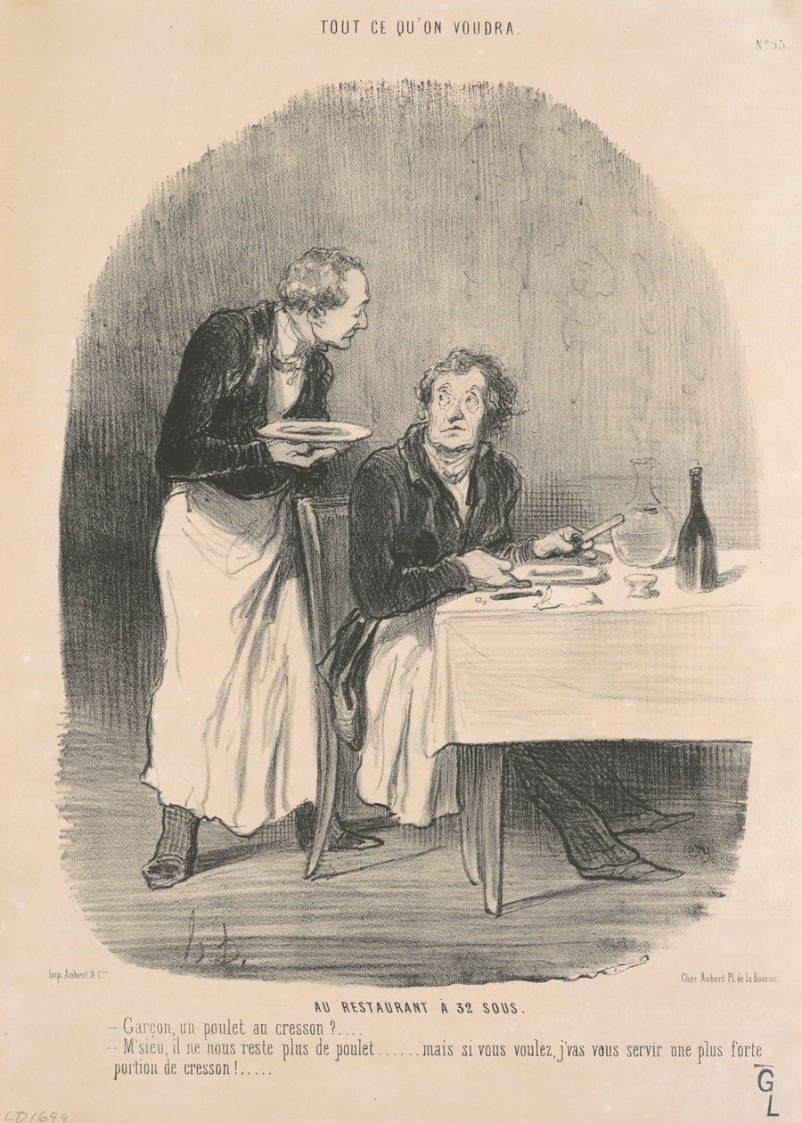 I restauranten til 32 øre af Honoré Daumier