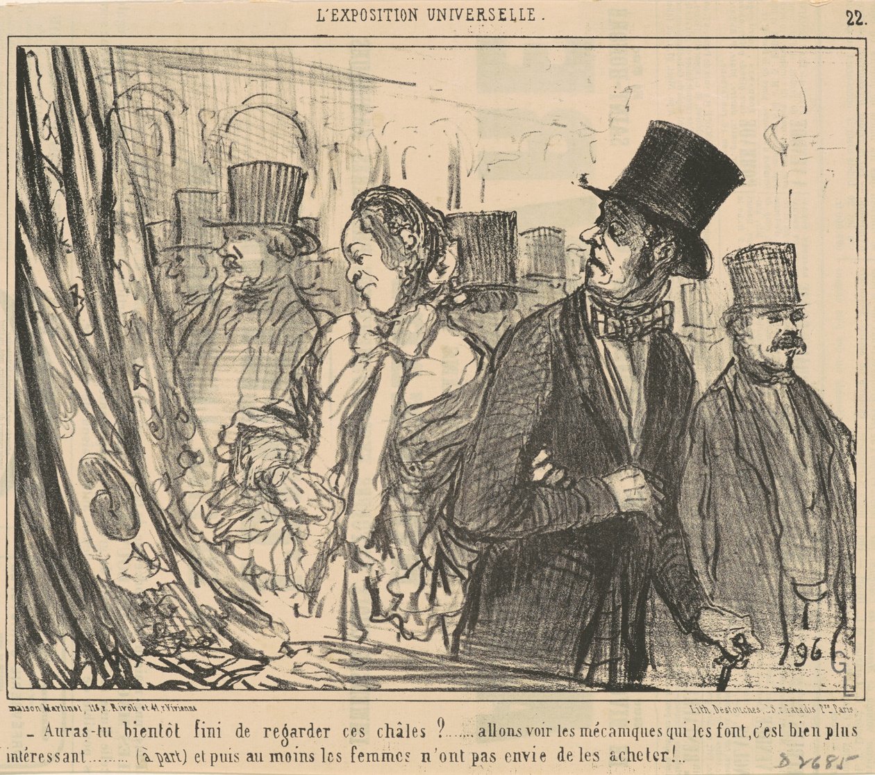 Er du snart færdig med at kigge på de sjaler? af Honoré Daumier