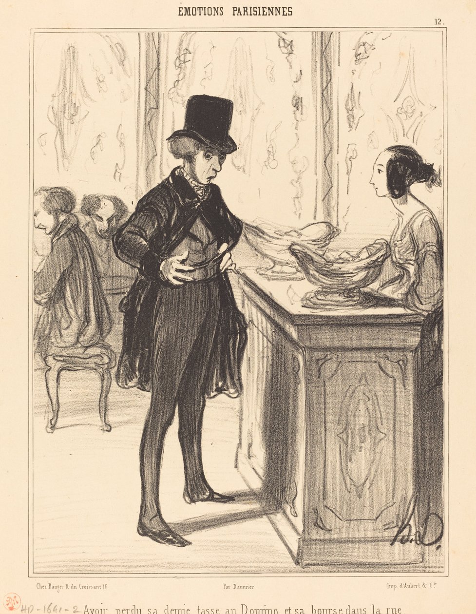 Efter at have mistet sin halve kop på Dominoen og sin pung på gaden af Honoré Daumier