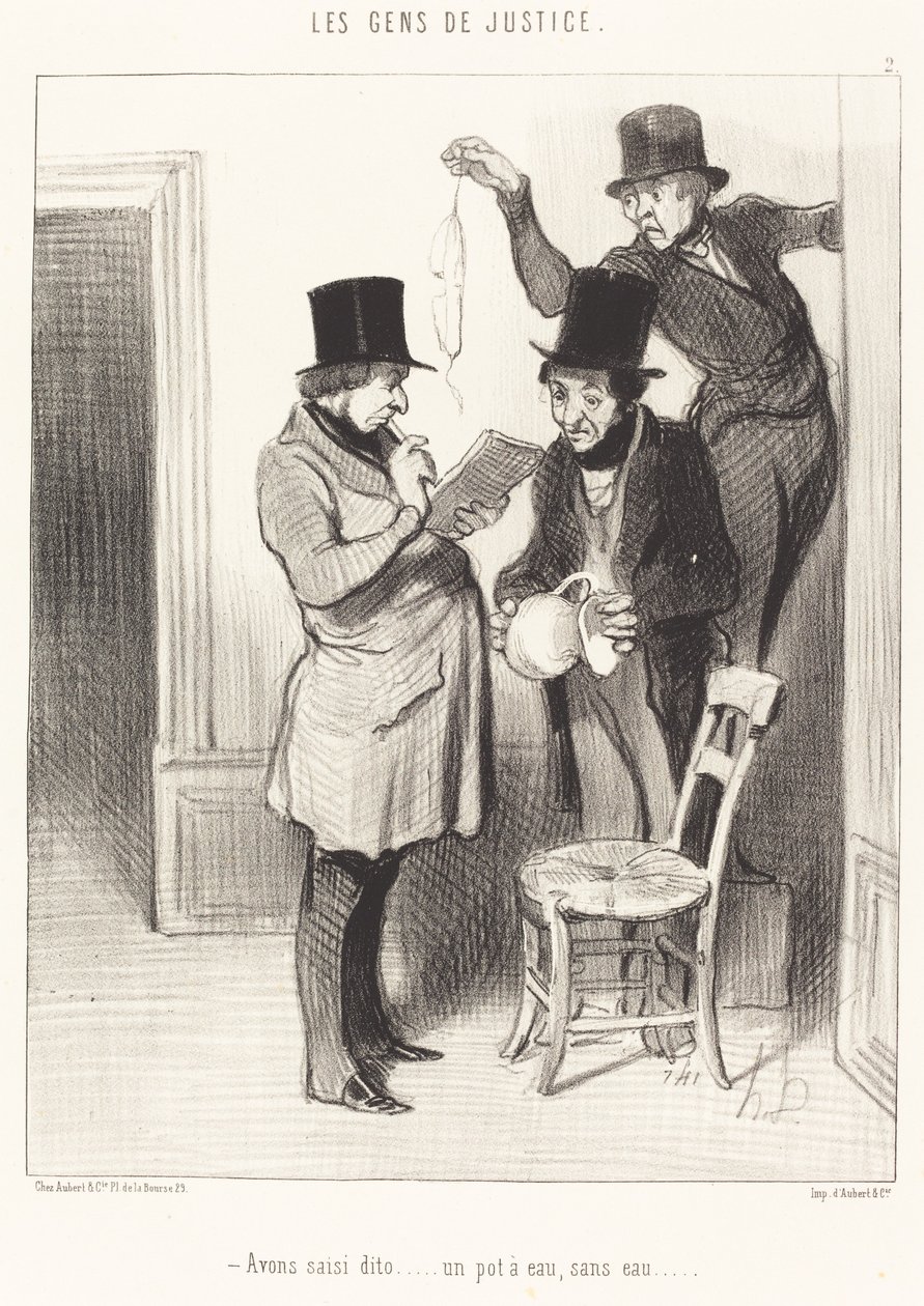 Vi beslaglagde dito... en vandgryde uden vand af Honoré Daumier
