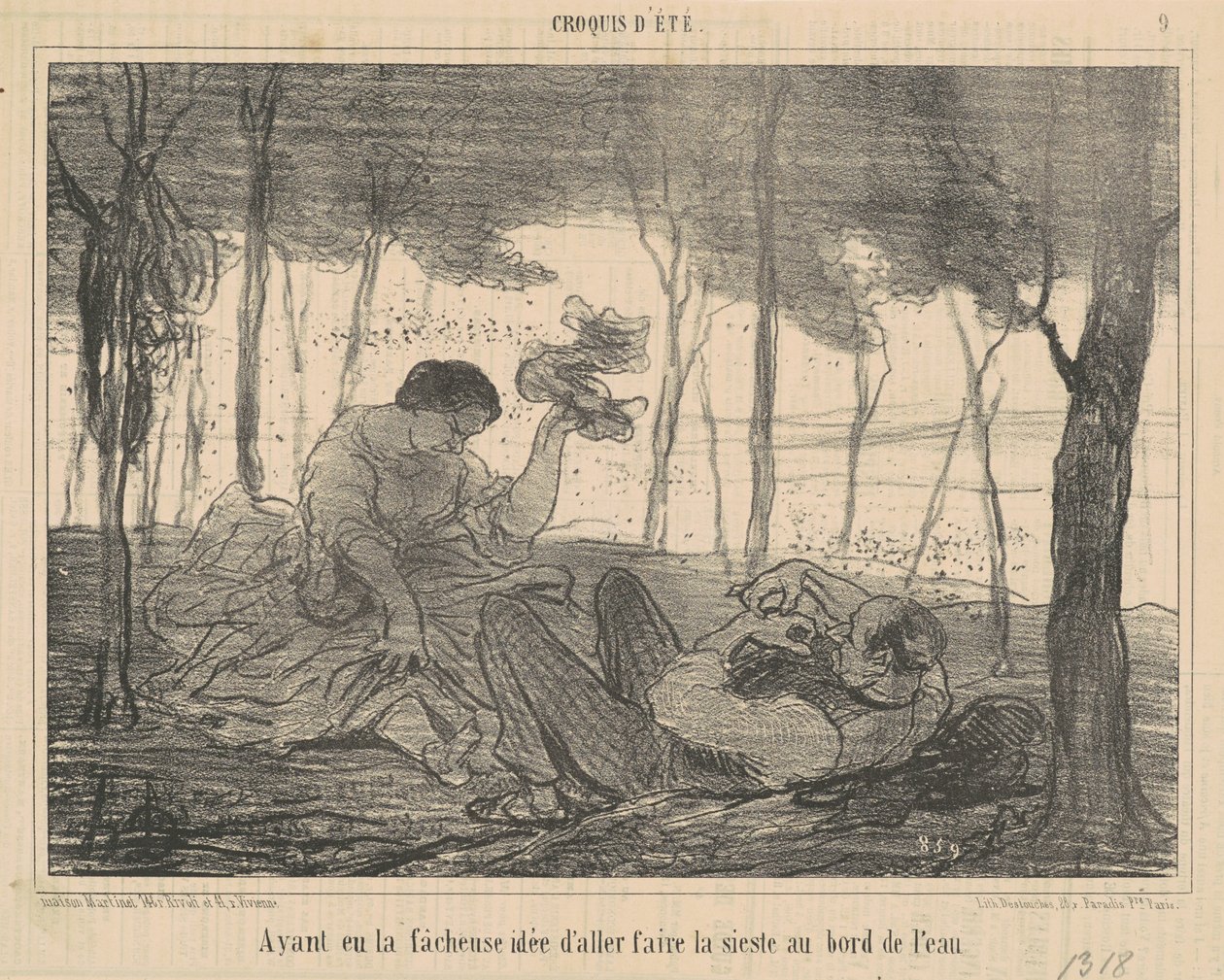 Efter at have haft den uheldige ide at tage... til vandkanten af Honoré Daumier
