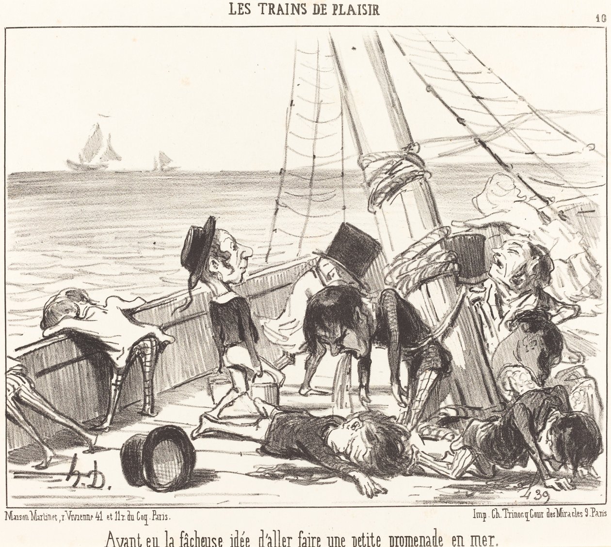 Efter at have haft den uheldige idé at tage... til søs af Honoré Daumier