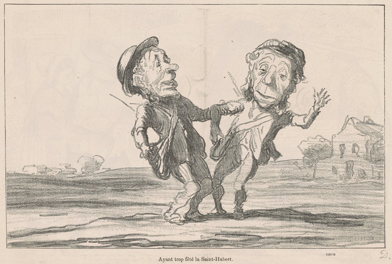 Efter at have fejret Saint-Hubert for meget af Honoré Daumier