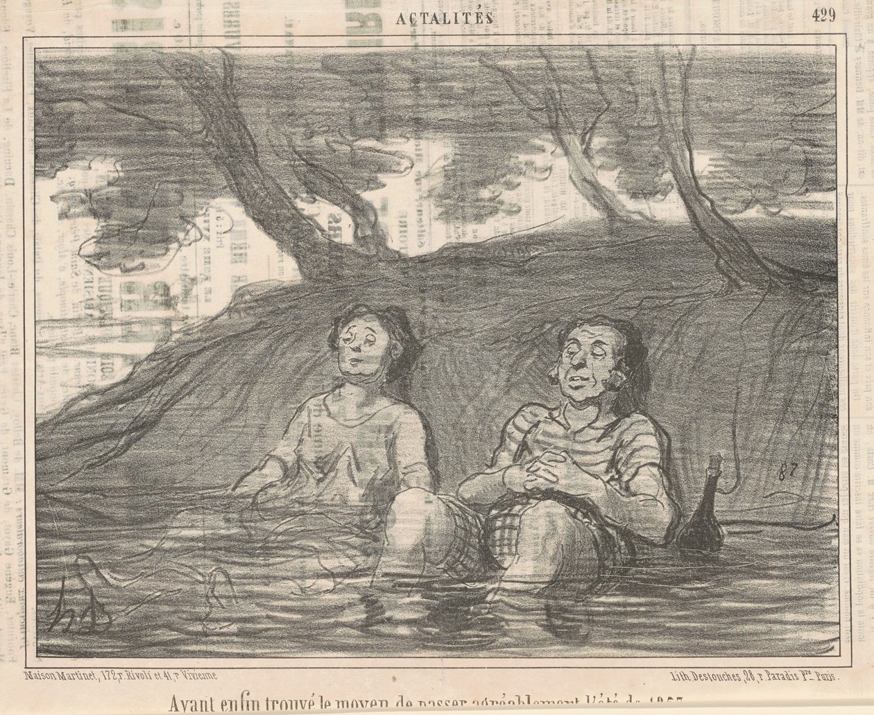 At have ... fundet en måde at tilbringe sommeren behageligt på af Honoré Daumier
