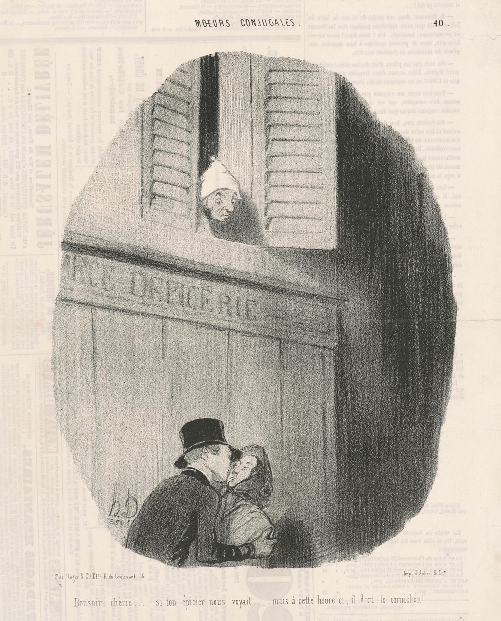 Godaften skat... hvis din købmand så os... af Honoré Daumier