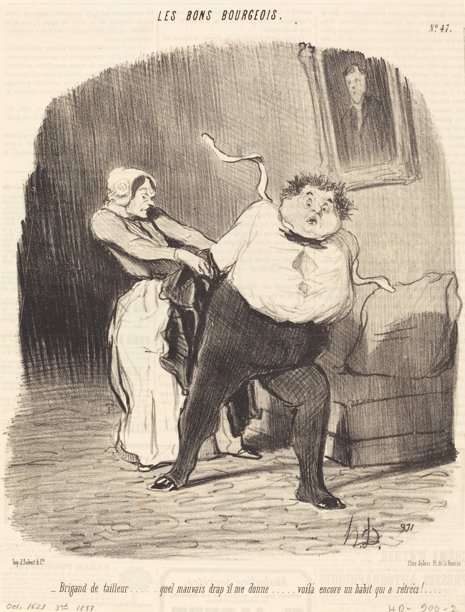 Skræddermand... endnu en frakke... krympet! af Honoré Daumier
