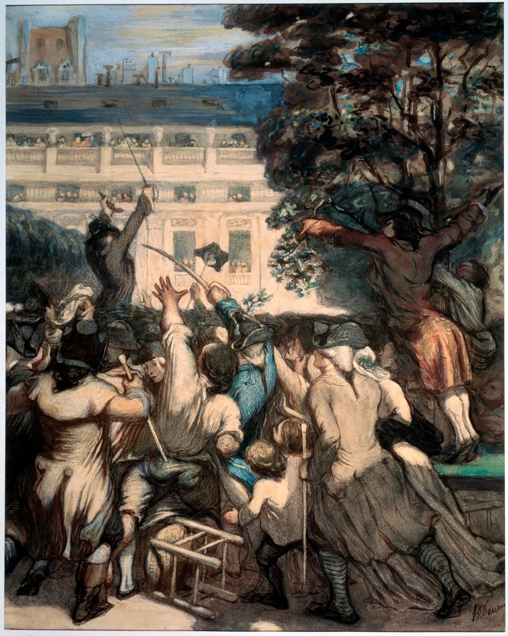 Camille Desmoulins i Palais Royal Gardens, 1848-1849. af Honoré Daumier