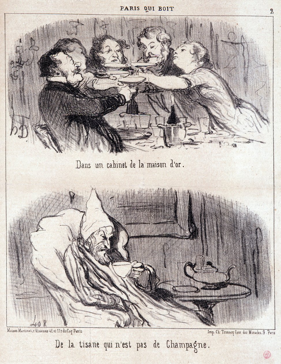 Tegnefilm om gastronomisk misbrug. Serie "" Paris qui drinks": "" i et skab i House d