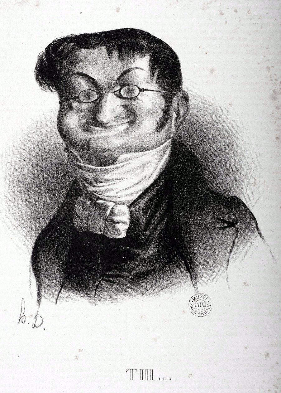 Tegneserie af Adolphe Thiers (1797-1877), fransk statsmand. Tegning af Honore Daumier (1808-1879). Arbaud Museum. af Honoré Daumier