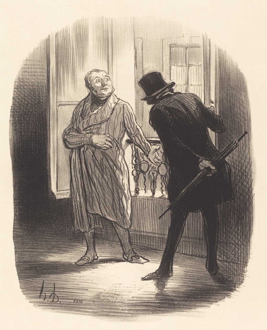 Denne bolig er lidt dyr, for Place Royale... af Honoré Daumier