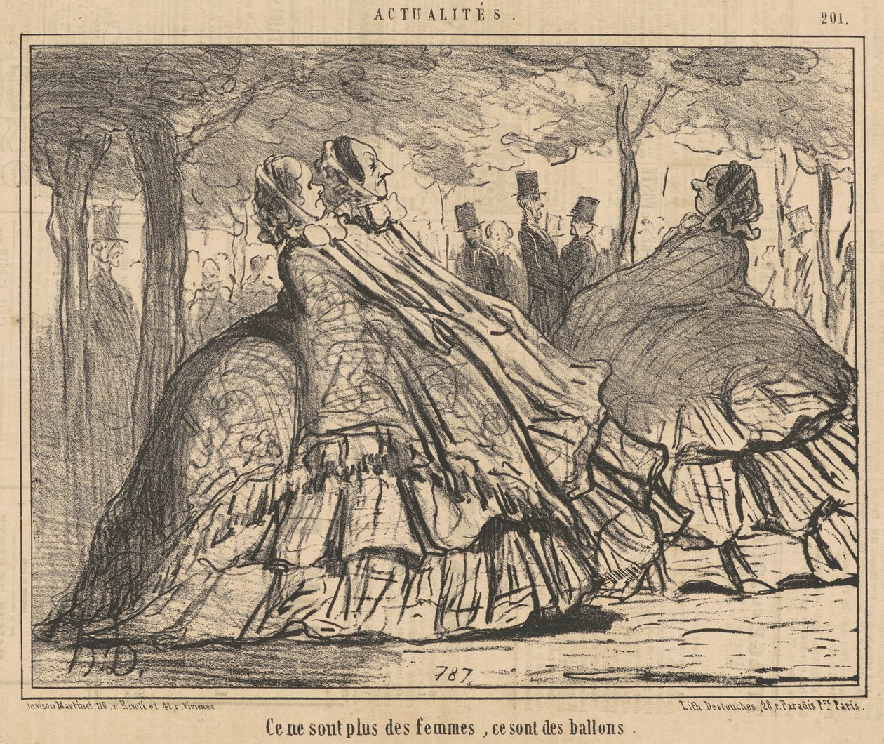 De er ikke længere kvinder, de er balloner af Honoré Daumier