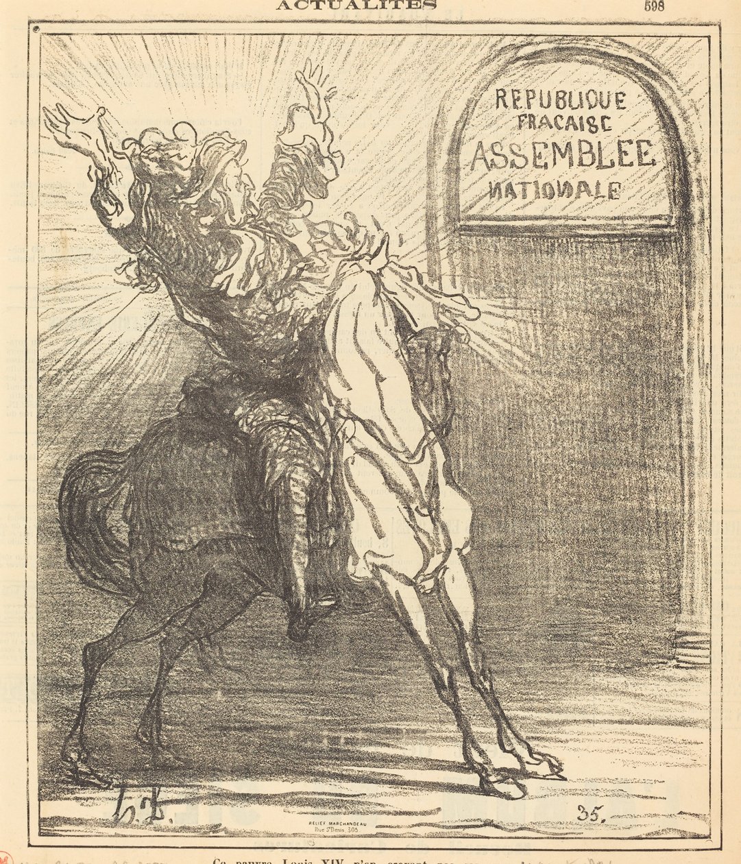 Denne stakkels Ludvig XIV tror ikke sine øjne af Honoré Daumier