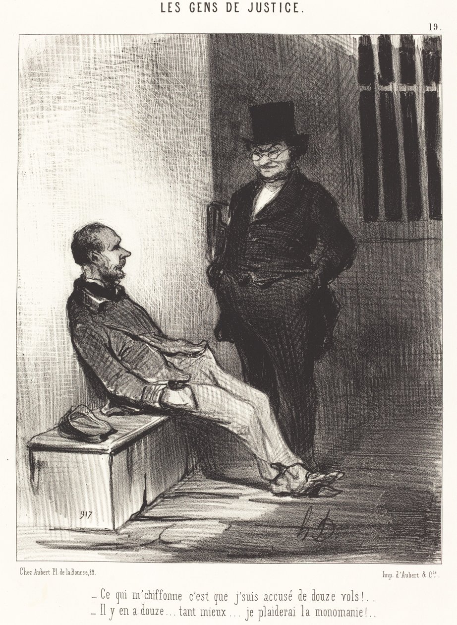 Det der generer mig er... tolv flyvninger!... af Honoré Daumier