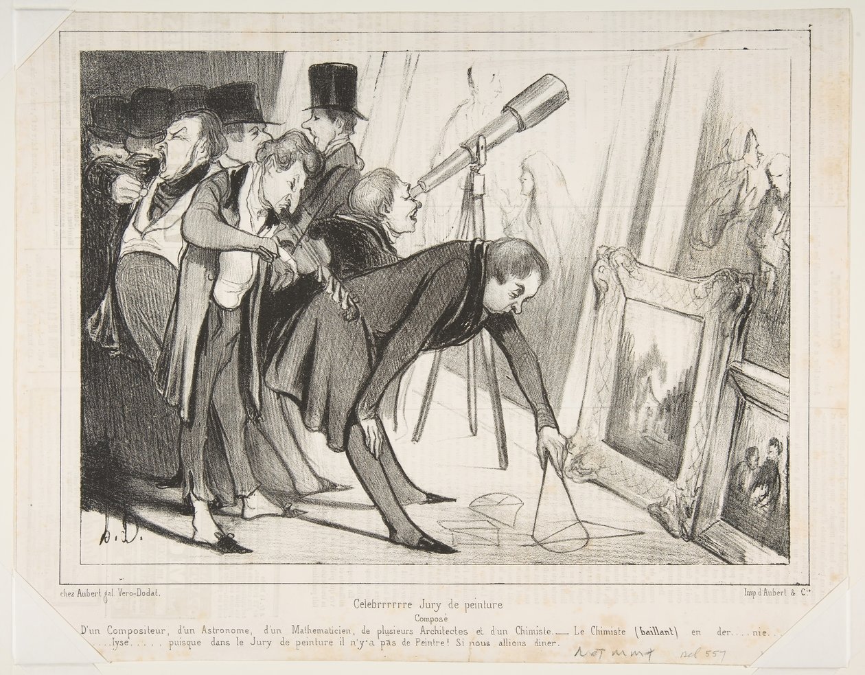 Celebrrrre Jury de Peinture..., offentliggjort i Le Charivari, 16. marts 1840, 16. marts 1840. af Honoré Daumier