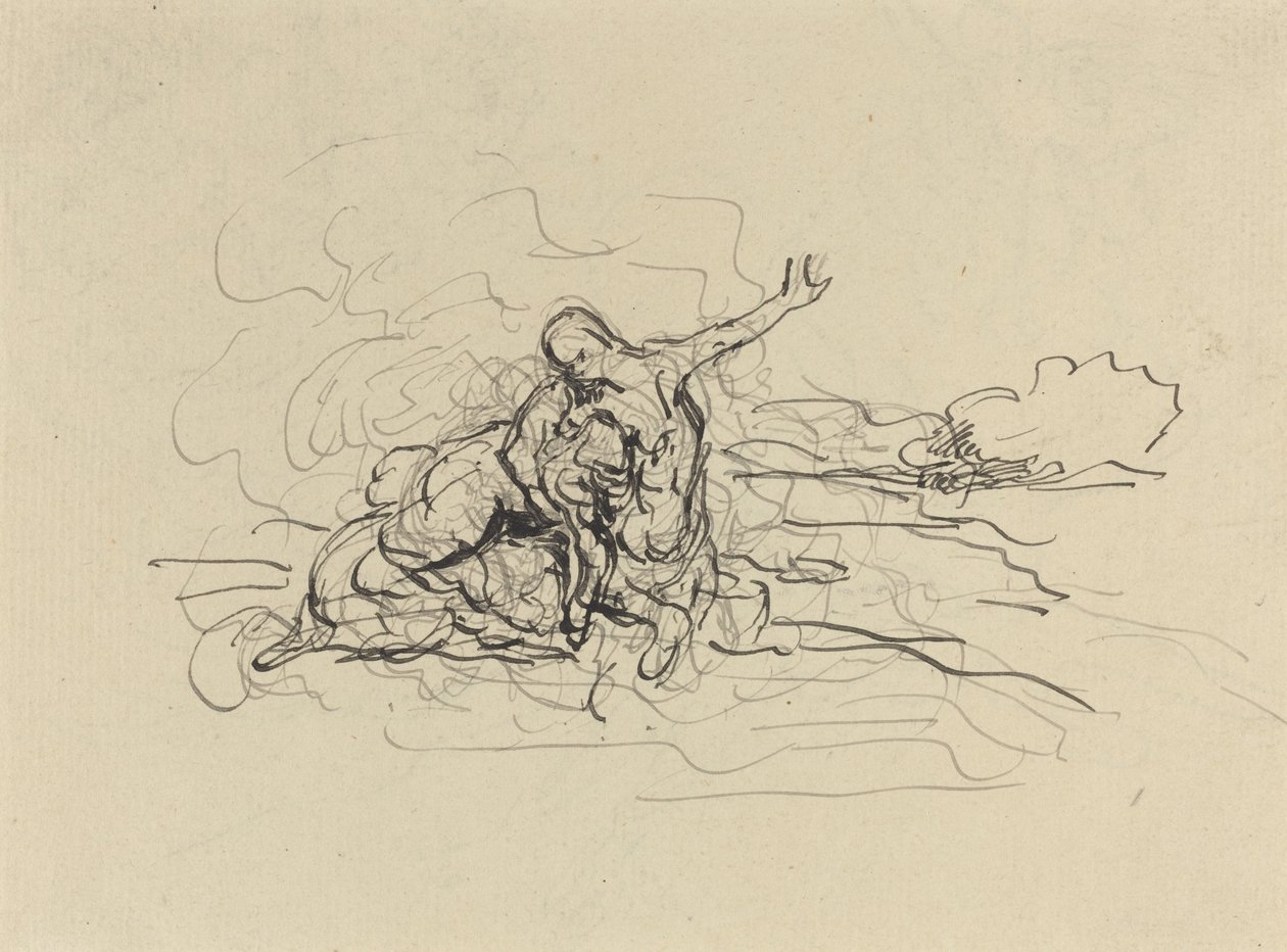 Kentaur bortfører en kvinde af Honoré Daumier