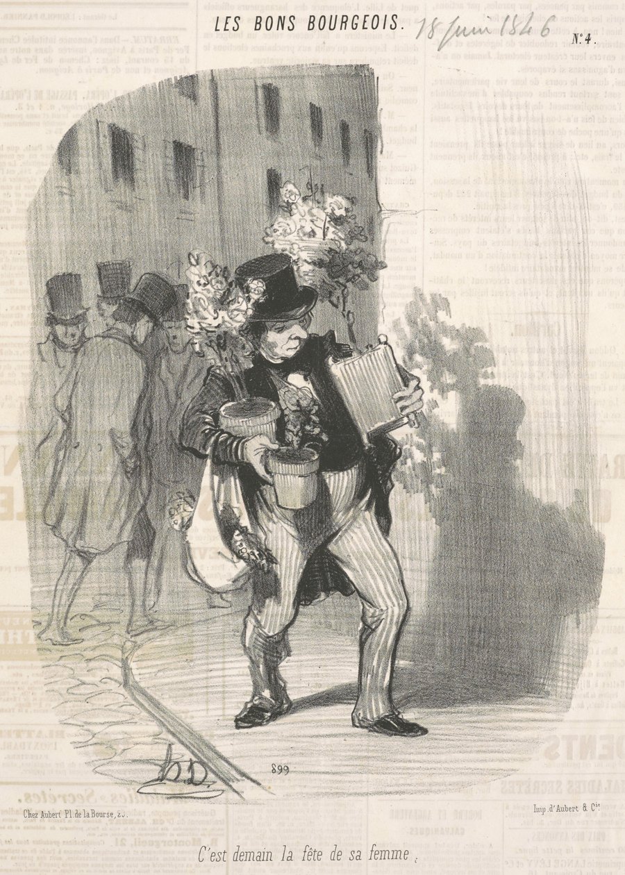 I morgen er det hans kones fødselsdag af Honoré Daumier