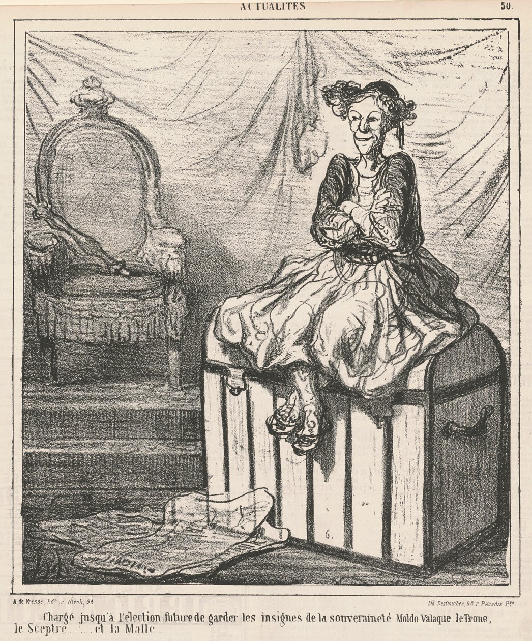 Anklaget ... for at vogte suverænitetens insignier af Honoré Daumier