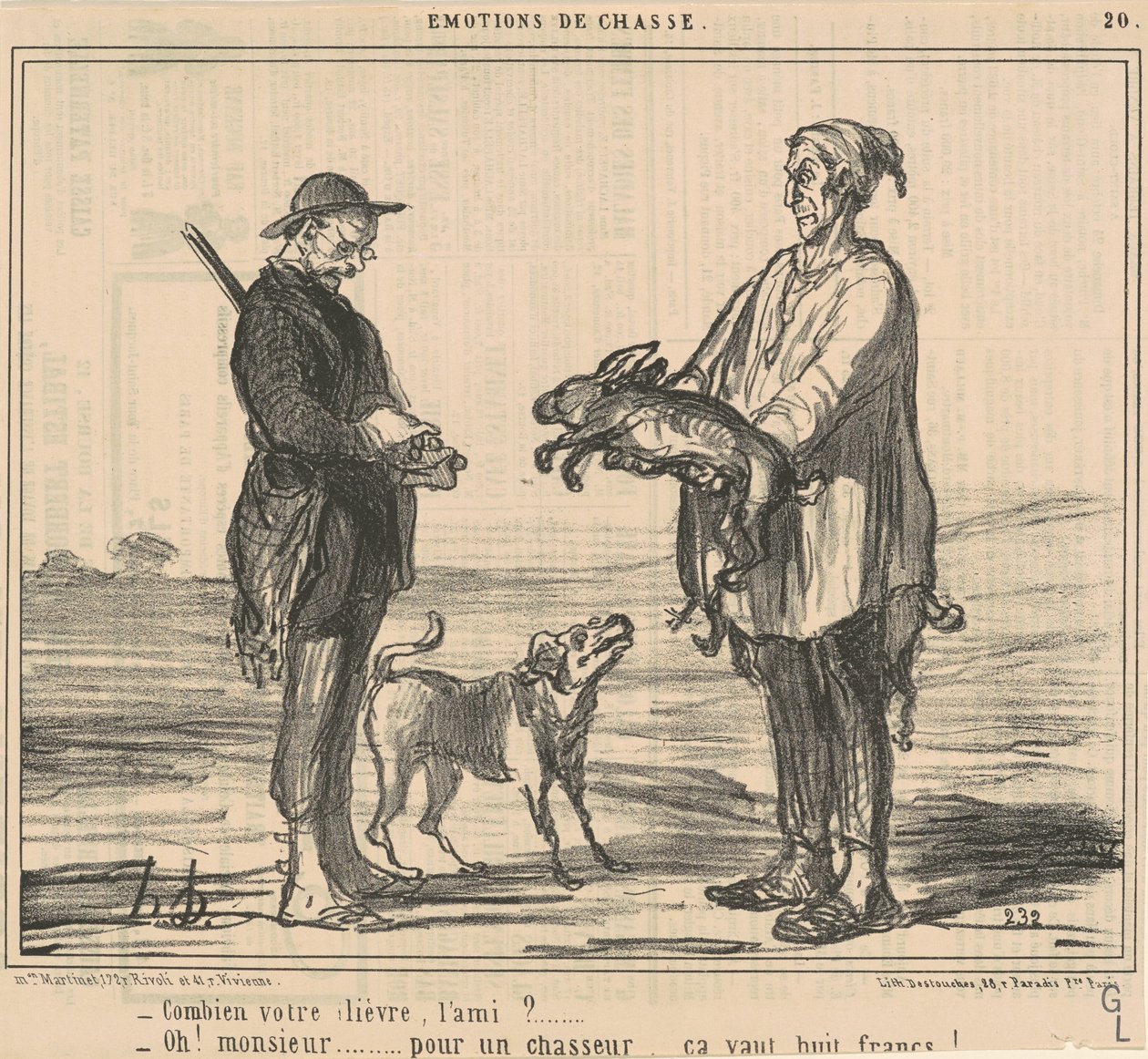 Hvor meget er din hare, ven? af Honoré Daumier