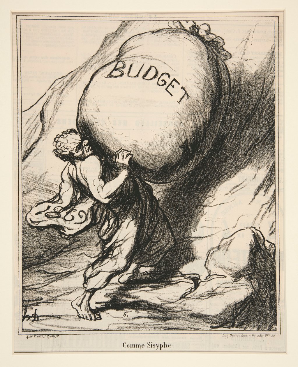 Ligesom Sisyphus, fra Actualites af Honoré Daumier