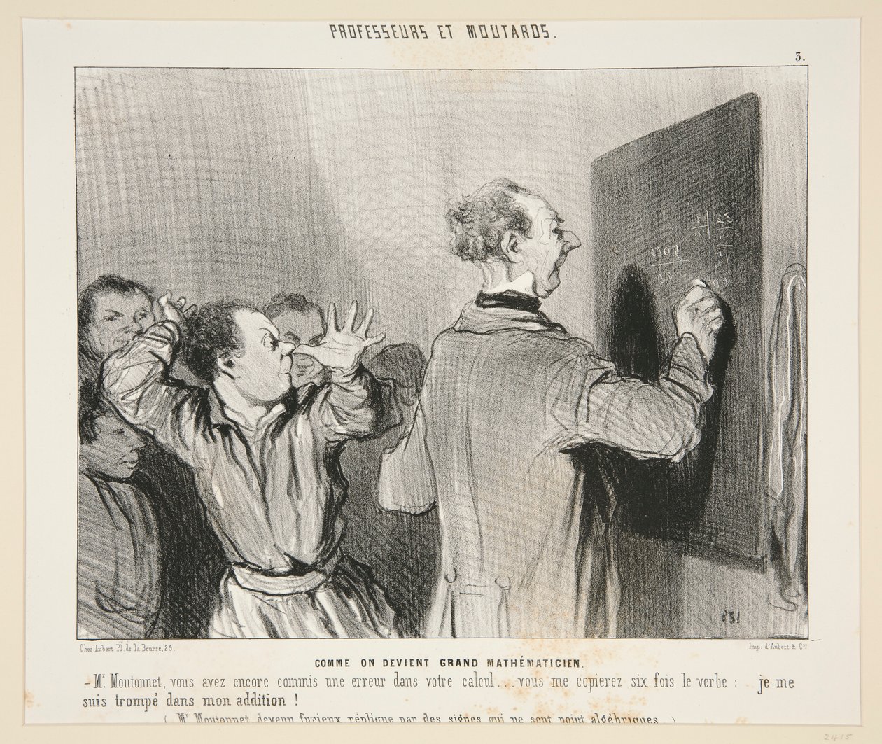 Som man bliver en stor matematiker; nr. 3 af professorer og sennep af Honoré Daumier