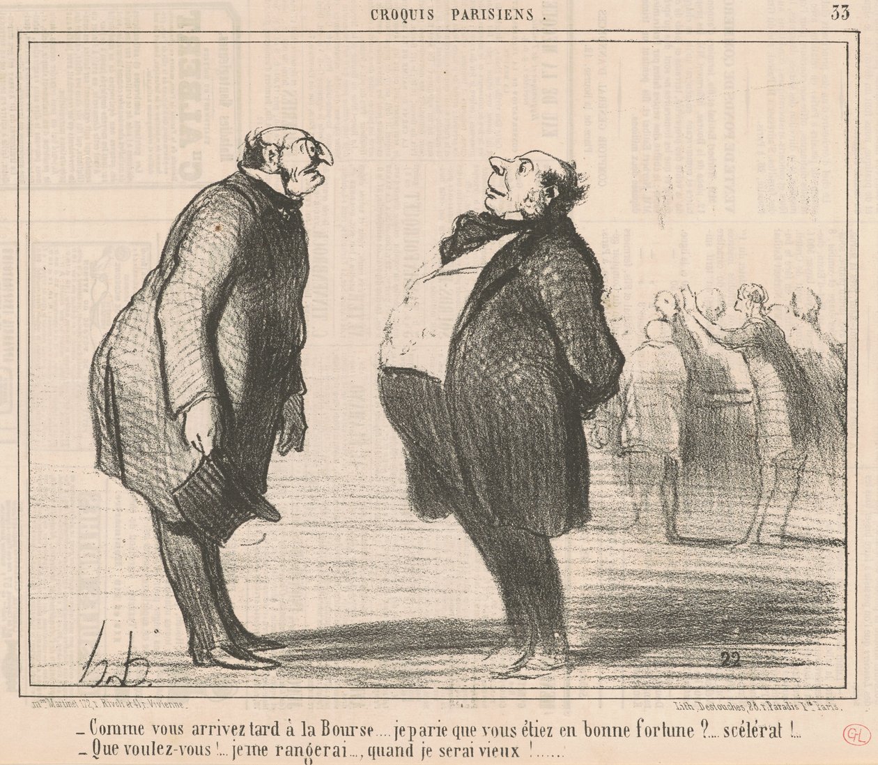 Når du ankommer for sent til børsen... af Honoré Daumier
