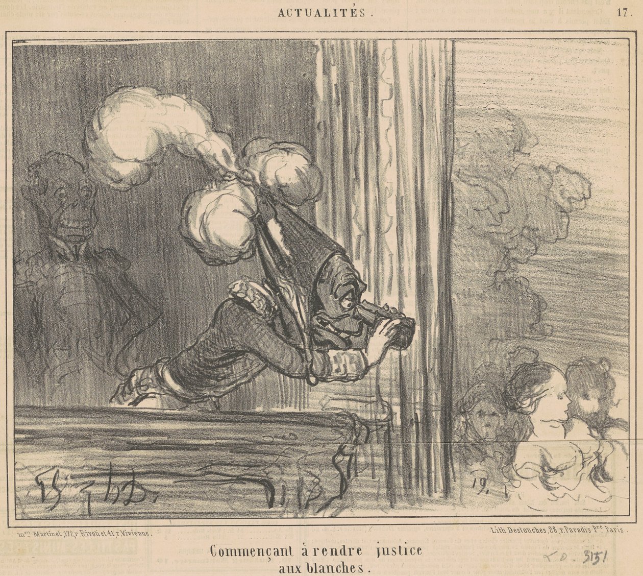 Begynder at yde hvide kvinder retfærdighed af Honoré Daumier