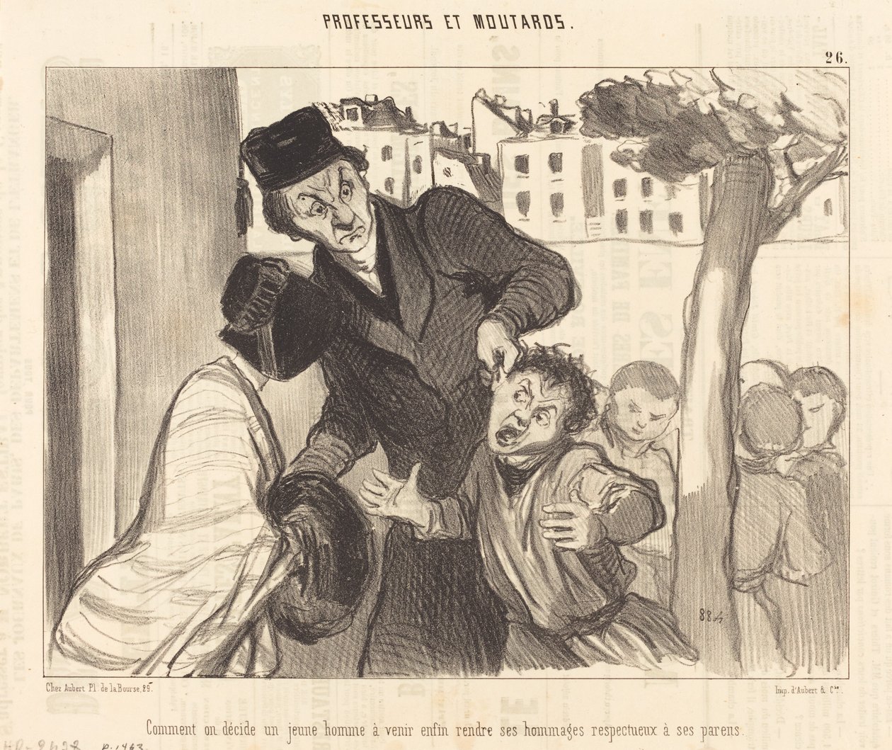 Hvordan beslutter du, at en ung mand skal komme... af Honoré Daumier