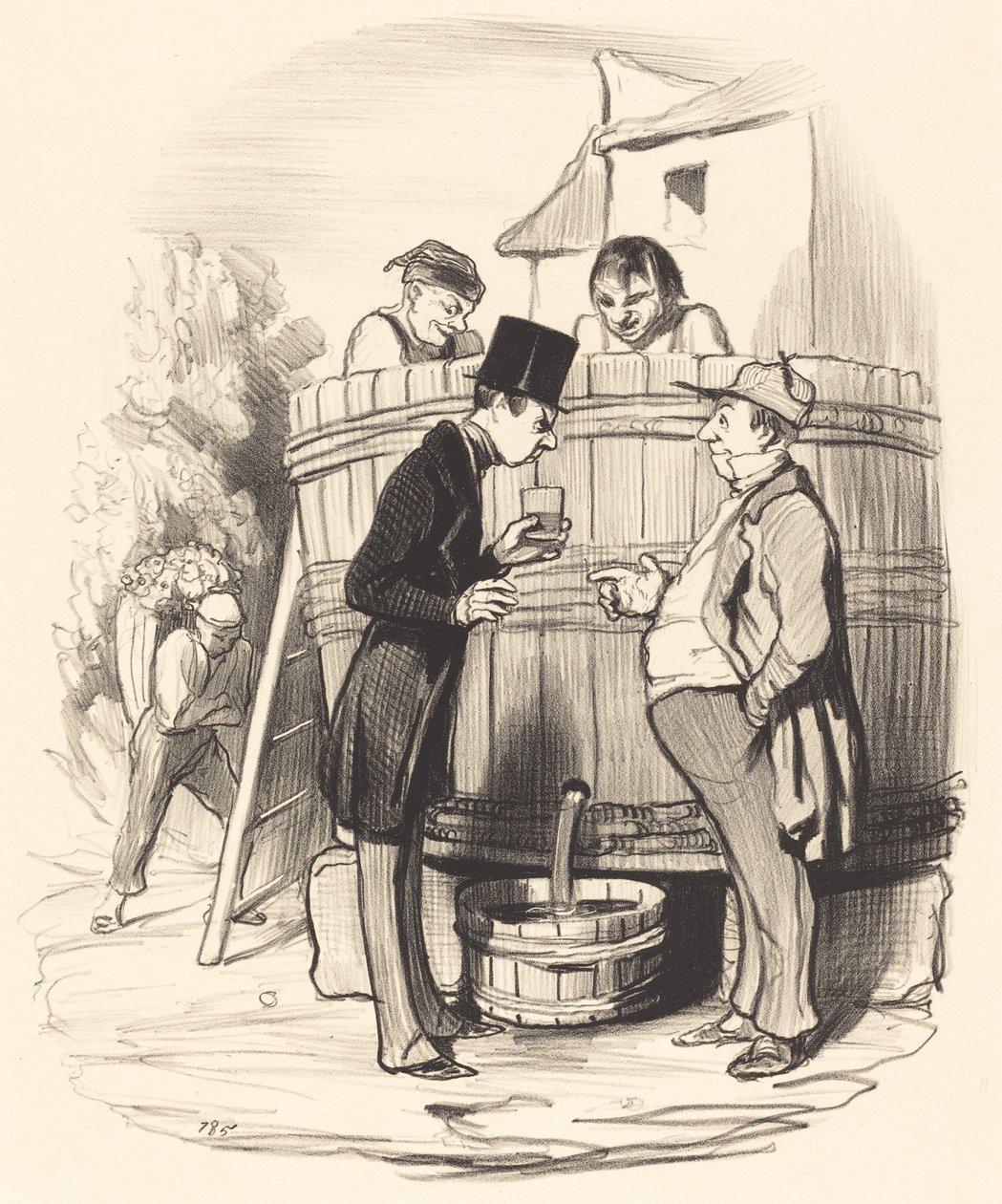 Hvordan finder du denne lille vin... af Honoré Daumier