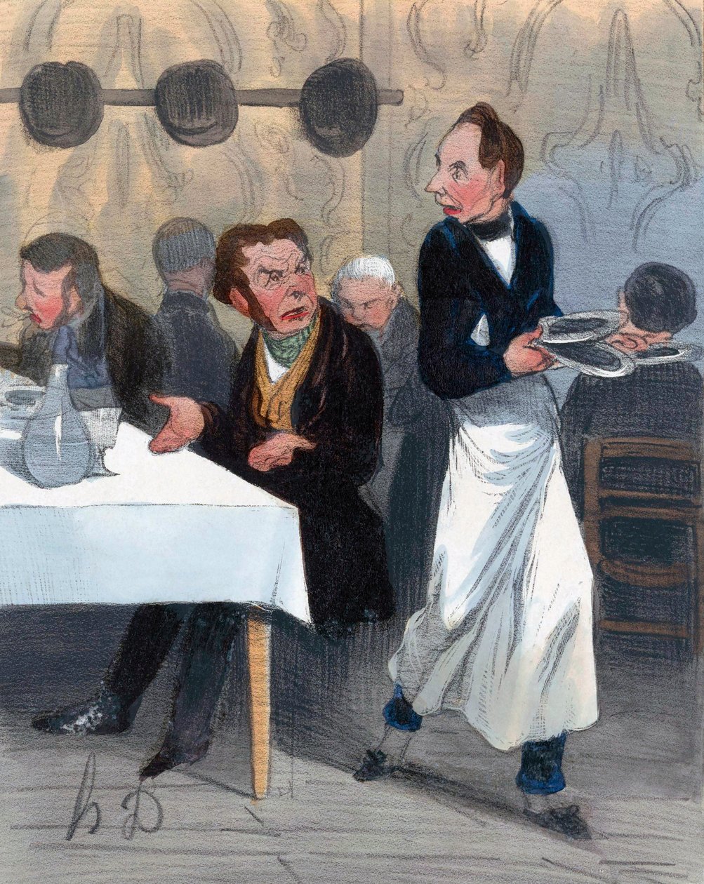 Klagende kunde i restaurant af Honoré Daumier