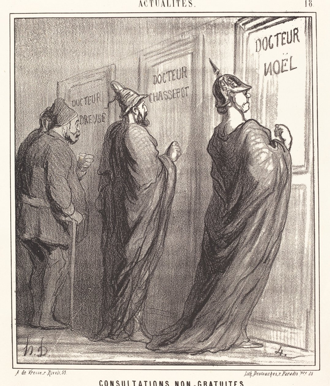Konsultationer ikke gratis af Honoré Daumier