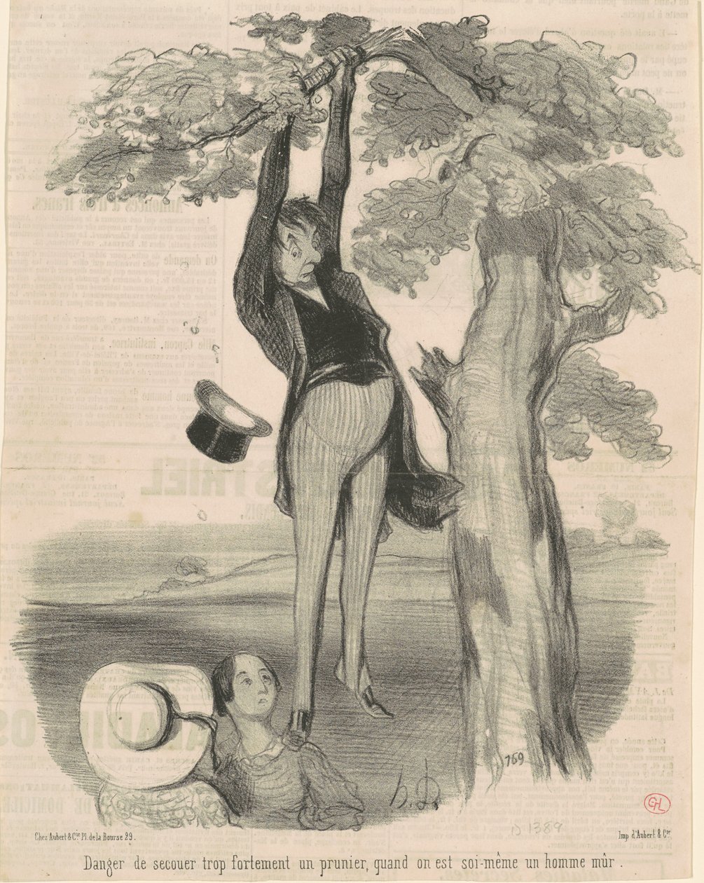 Fare for at ryste for kraftigt... Et blommetræ af Honoré Daumier