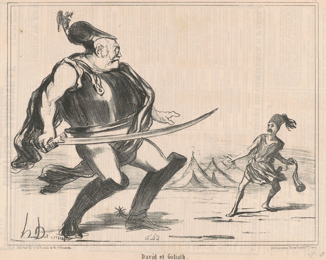 David og Goliat af Honoré Daumier