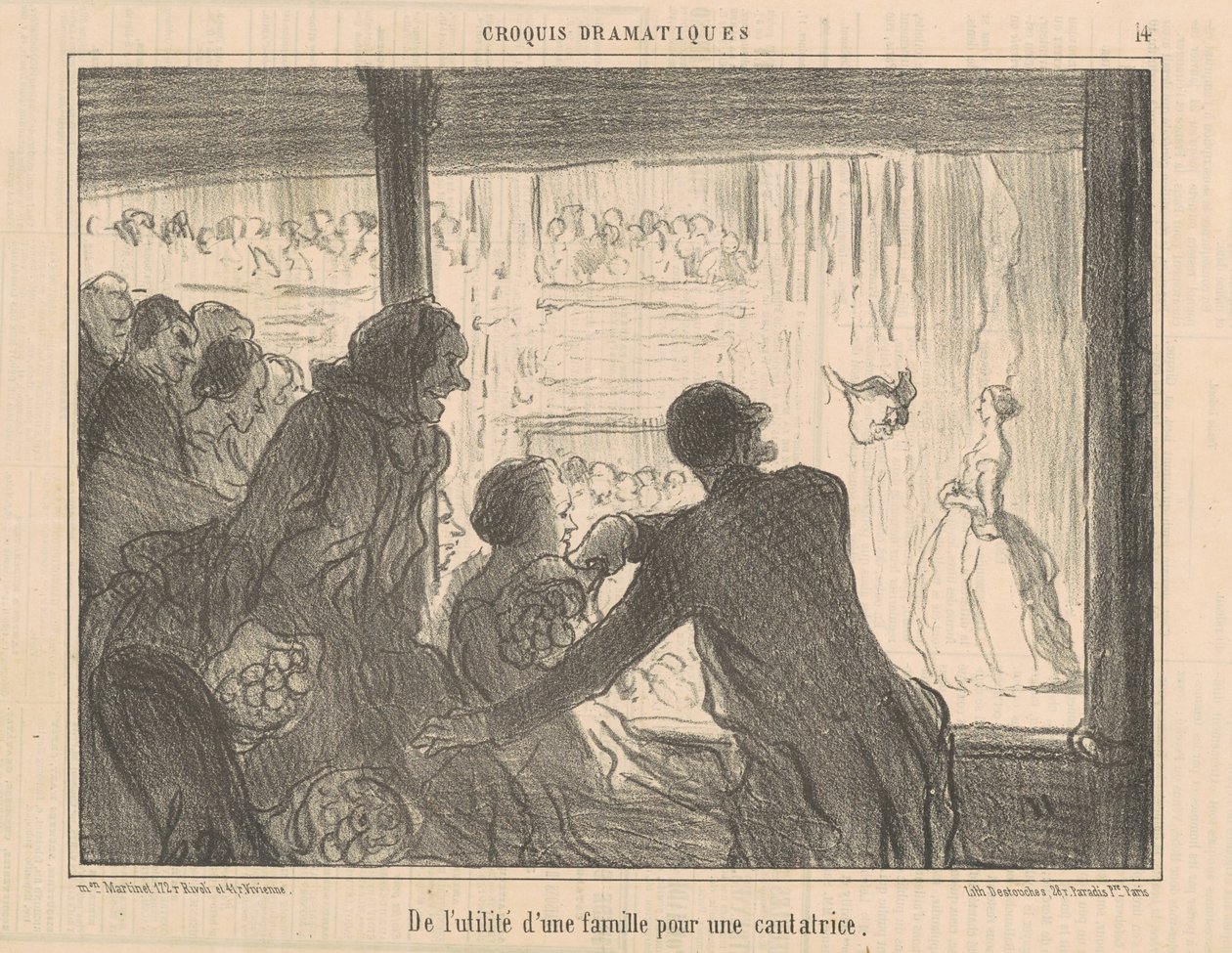 Om nytten af ​​en familie for en sanger af Honoré Daumier
